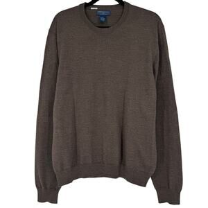 Joseph & Lyman Men's Brown‎ 100% Merino Wool Crewneck Sweater Size XL
